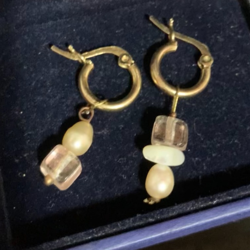 Gold hoop hearing with beads
